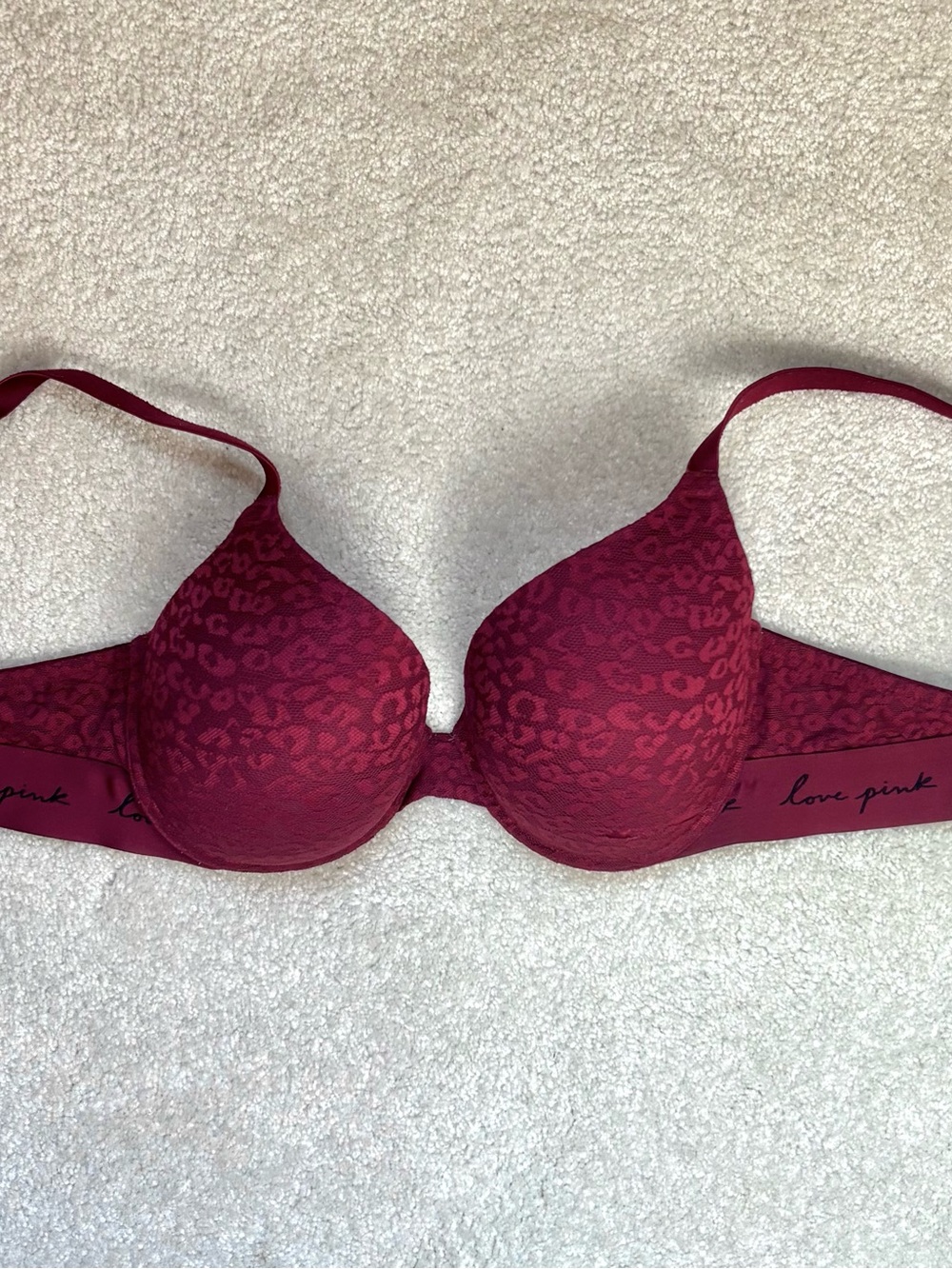 Victoria's Secret PINK Maroon Push-Up Bra